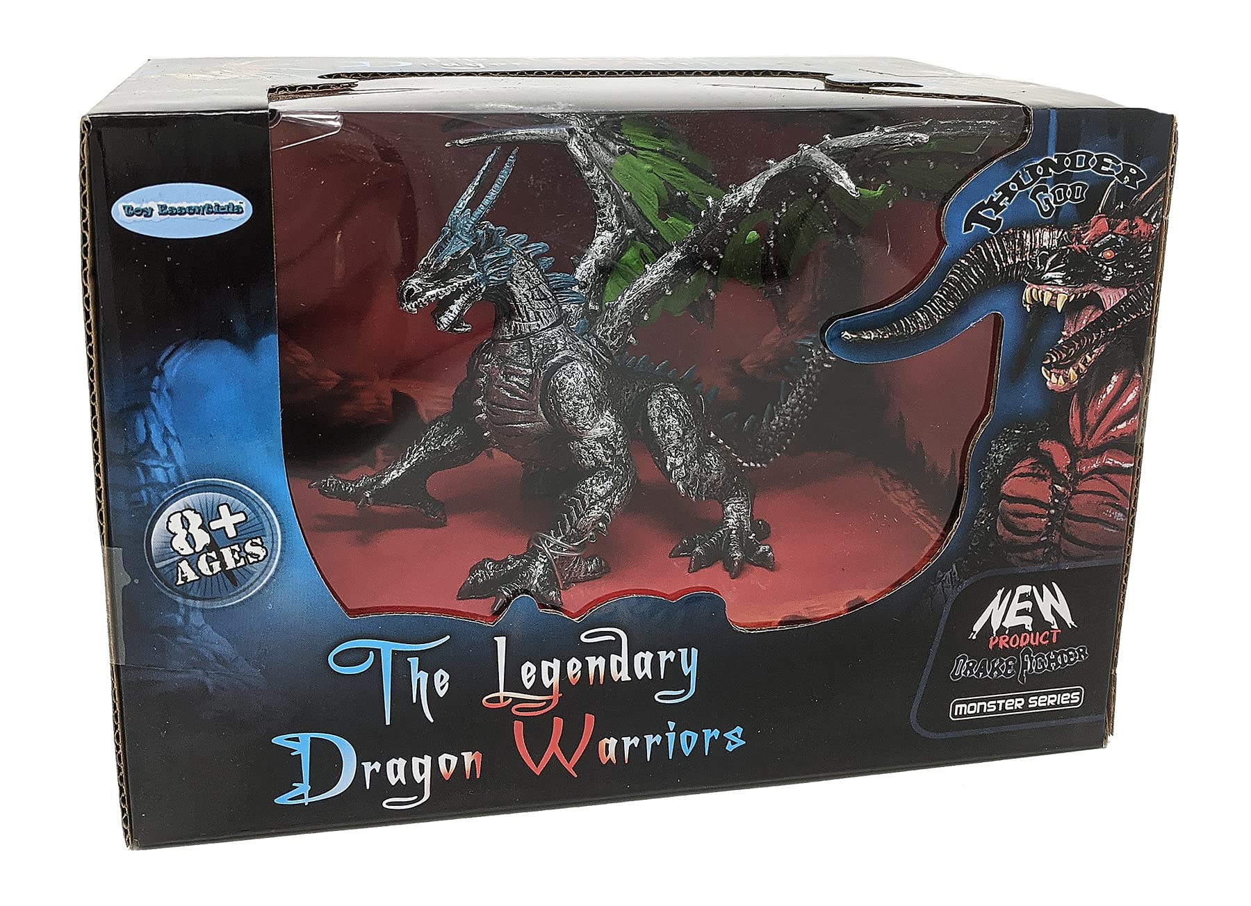 The Legendary Silver Green Winged Dragon Warrior Toy Figurine with